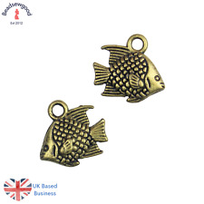 10 3D Fish Pendant Charms 13mm
