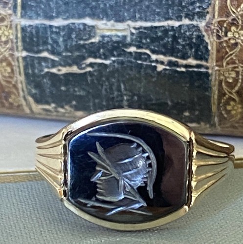 Gents 9ct gold hematite - gents,