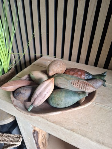 Vintage wooden carved fruit