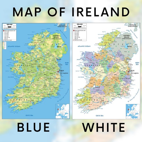 Ireland ire map - map,