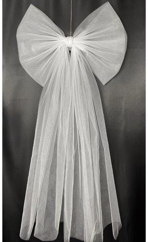 Large handmade white - white, tulle