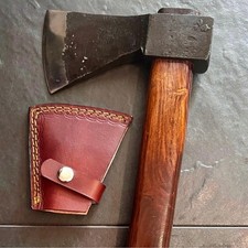 Hand Forged  forest   axe   Best Gift . With Leather Sheath . Life time hatchet