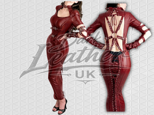 Handmade red leather gothic - red,