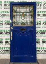 Leaded glass front door wooden - leaded,