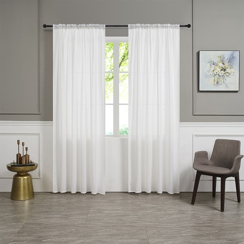 Pair white voile - pair, (2