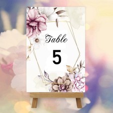 Floral Wedding Table Numbers