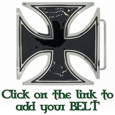 Iron Cross Belt Buckle Rocker Biker Gothic Metal Maltese 