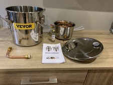 Alcohol Distiller 3Gal 12L Water Distiller Wine Maker 2Pots Red Copper Pipe SUS