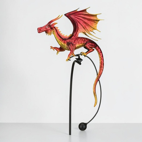 Metal dragon yard stake - yard,