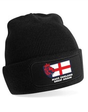 Beanie Hat Make England Great St George Cross Lion Head Patriot English Pride