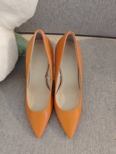 Zara Orange Leather Shoes UK 3