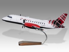 Saab 340B Loganair Solid Kiln Dried Mahogany Wood Handcrafted Display Model