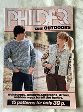 Phildar knitting pattern book. Outdoor wear including Arans, 15 designs.