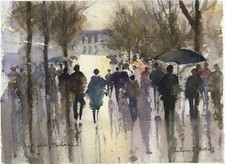 Anthony J Avery (1946-2023) Watercolour Painting - Cheltenham