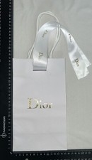 Dior White Textured Gift Bag With Ribbon