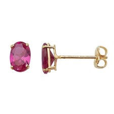 Oval Ruby Stud Earrings 9ct