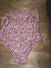 BNWOT LADIES LINED SWIMMING COSTUME SZ UK 24 BY BRAVE SOUL ORANGE-MIX FLORAL
