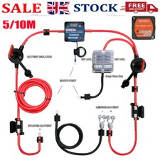 5/10M Voltage Sensitive Split Charge Relay Kit + Fuse Box 12V 140A VSR Campervan