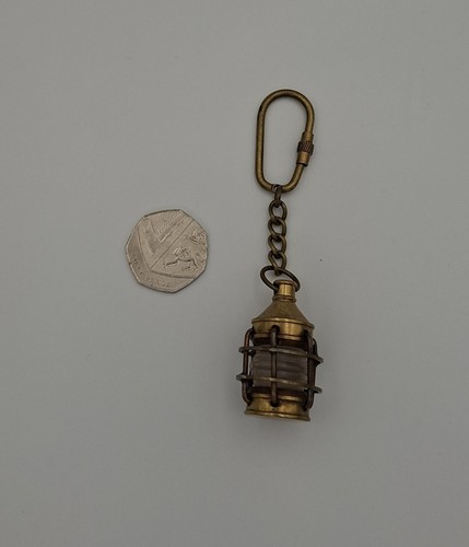 Nautical brass keyring lantern - brass,