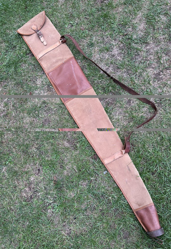 Vintage khaki canvas - canvas, leather