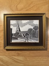 Framed Pen Ink Line Drawing St