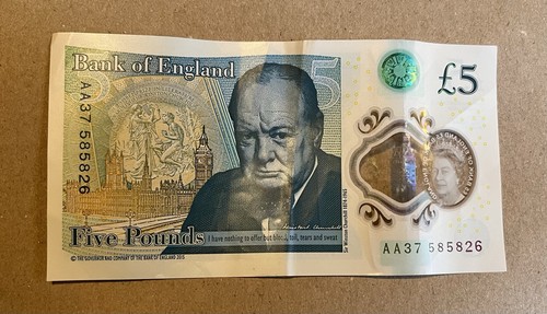 Banknotes aa serial - £5, uk