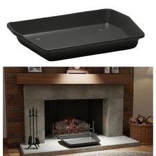 11" Black Metal Ashpan Fireside Fireplace Ash Pan Coal Fire Grate Carrier Tray