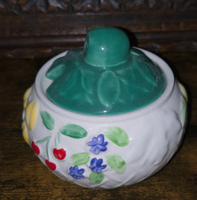 WADE Collectable Fruit Themed Jar & Lid Lemons Grapes Cherrys Made England