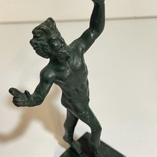 Rare Antique Solid Bronze Sculpture - The House of the Dancing Faun of Pompeii