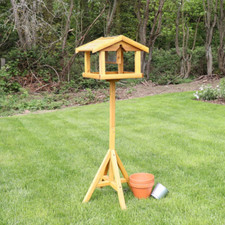 Large Premium Bird Table With Feeder Wooden Traditional Feeding Station Home