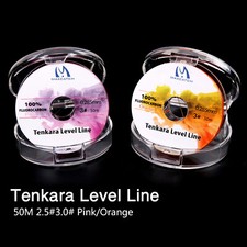 Maxcatch Tenkara Level Line, 50m #2.5 #3 Pink and Orange Fluorocarbon Fishing