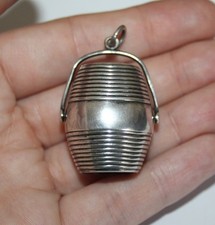 Rare Georgian Solid Silver Novelty Barrel Nutmeg Grater Fob Albert/Watch Chain