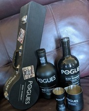 The Pogues RARE Novelty violin case, 2x empty  bottle & shot measure & metal jug