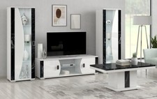 Nevada Marble Effect-White Italian H/Gloss Living Room Furniture From STM Design