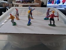 Timpo American Cowboys X6 Infantastic Condition For 50/60year Old Toy Soldiers.