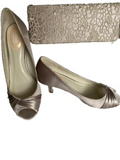 Taupe Satin Kitten Heel Peep