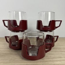 JAJ Pyrex Glass Cups Red