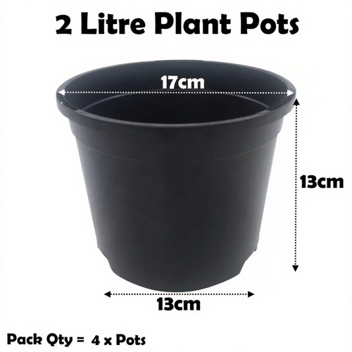 Litre black plant pots - litre,