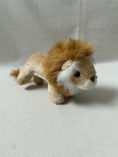 Vintage Lion Teddy Bear Soft Stuffed Plush Toy Safari Animal 7" Long Brown