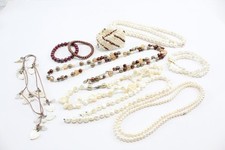 Cultured Pearl Jewellery Baroque Potato Dyed Button Glass Bracelet Necklace x 10