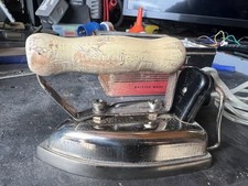 Prilect Vintage Travelling Iron 1950s Antique Mini Mobile Iron in Original Tin