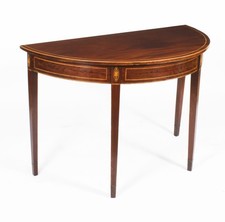 Antique George III Demi Lune Console Side Hall Table  18th C