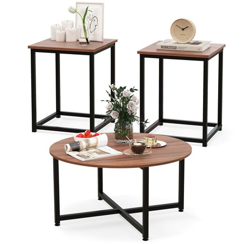 3pc coffee table - round, +