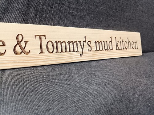 Personalised mud kitchen - , sign
