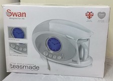 Swan Teasmade Tea Maker - Alarm Clock, Ceramic Teapot, 850W, Bedside Brew