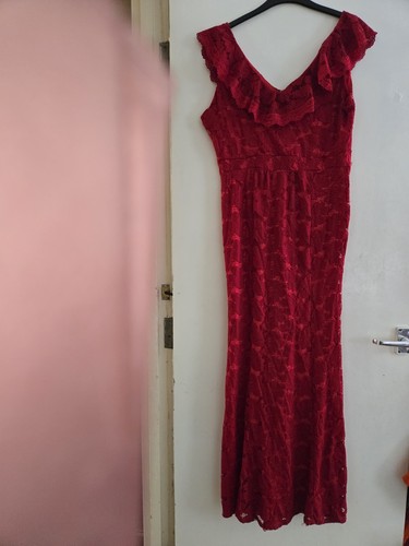 Women red sleeveless long - red,
