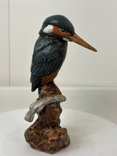 Stunning Vintage Handmade Kingfisher Ornament Signed To Base JFH