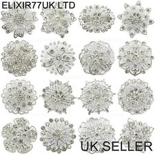 DIAMANTE CRYSTAL SILVER PIN