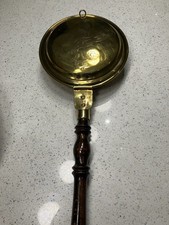 Antique/ Vintage Copper Bed Warming Pan with Peacock Design Very Nice Condition