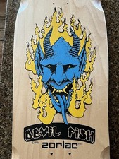 80s ZORLAC DEVIL FISH. SKATEBOARD Deck 1986 Screened Tribute